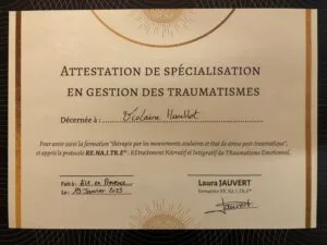 attestation de formation en gestion des traumatismes